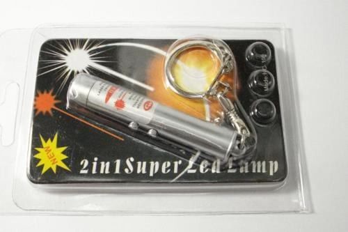 Lanterna Laser Chaveiro 2 in 1 Super Led Lamp